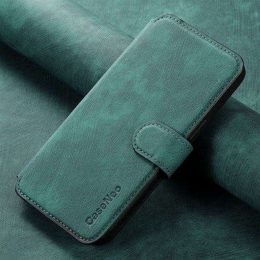 Pour iPhone 16 CoqueNeo MagSafe RFID Antivol Étui de téléphone en cuir rétro (Vert)