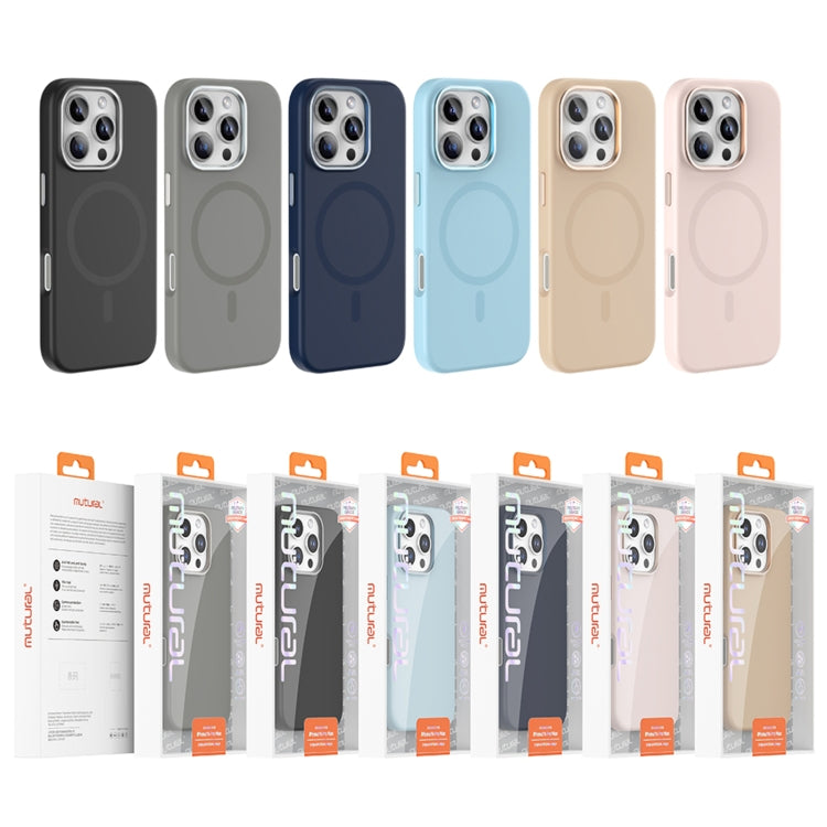 Pour iPhone 16 Pro Max Coque de Téléphone Magnétique Mutural Karen Series en Silicone Liquide MagSafe (Bleu Marine)
