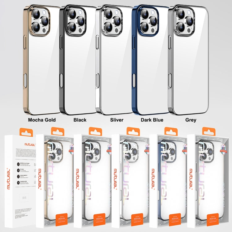 For iPhone 16 Pro Max Mutural Jiantou Series Electroplating Hybrid PC Phone Case(Grey)