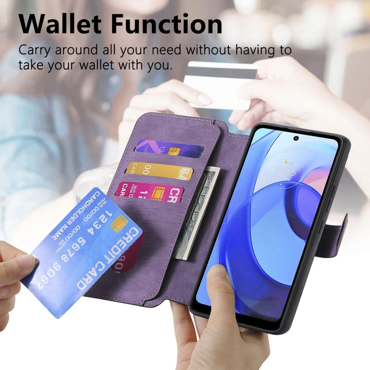 For Motorola Moto E30 / E20 CaseNeo MagSafe RFID Anti-theft Retro Leather Phone Case(Purple)