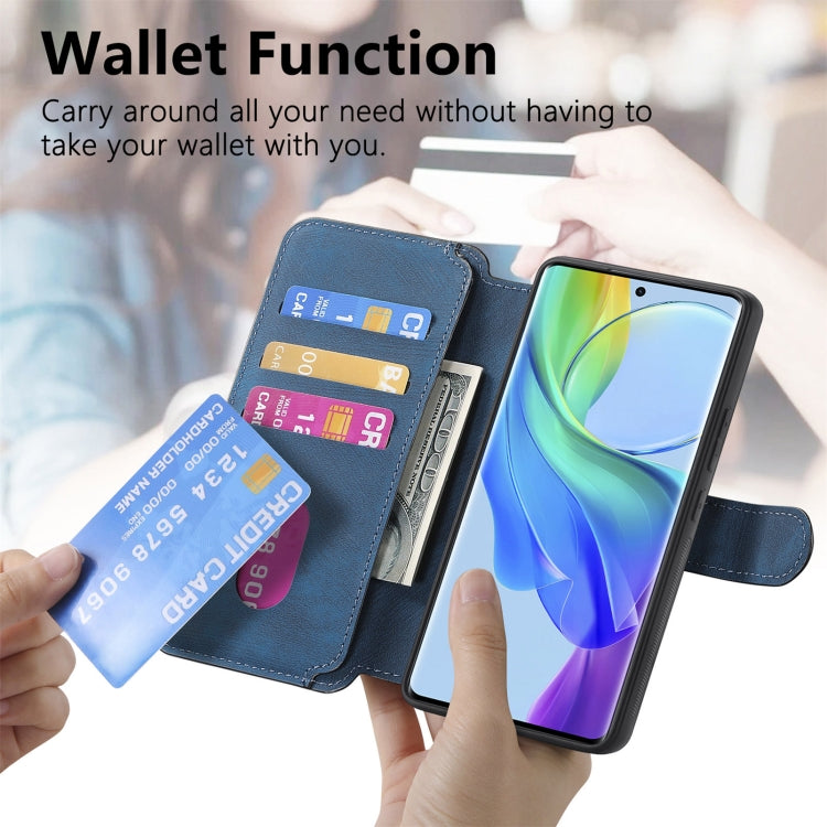 For vivo V29 Lite CaseNeo MagSafe RFID Anti-theft Retro Leather Phone Case(Blue)