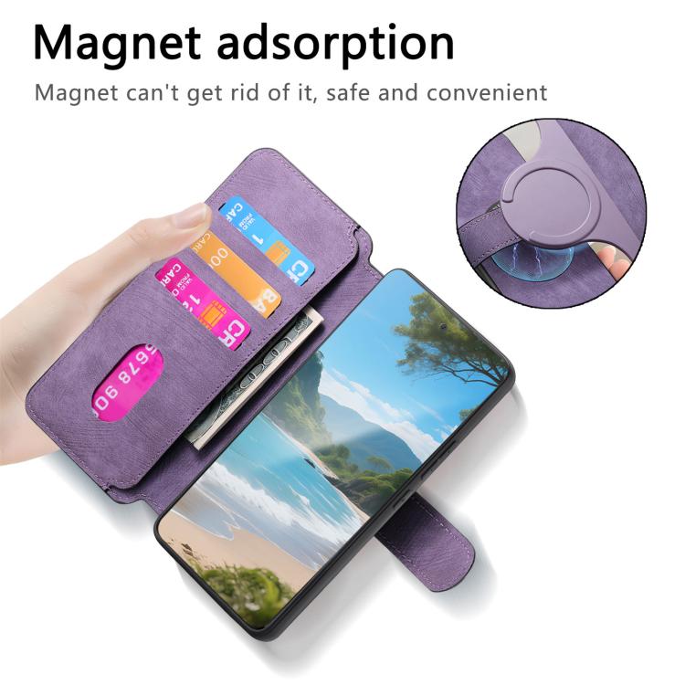 For vivo V40 SE / V40 Lite IDN CaseNeo MagSafe RFID Anti-theft Retro Leather Phone Case(Purple)
