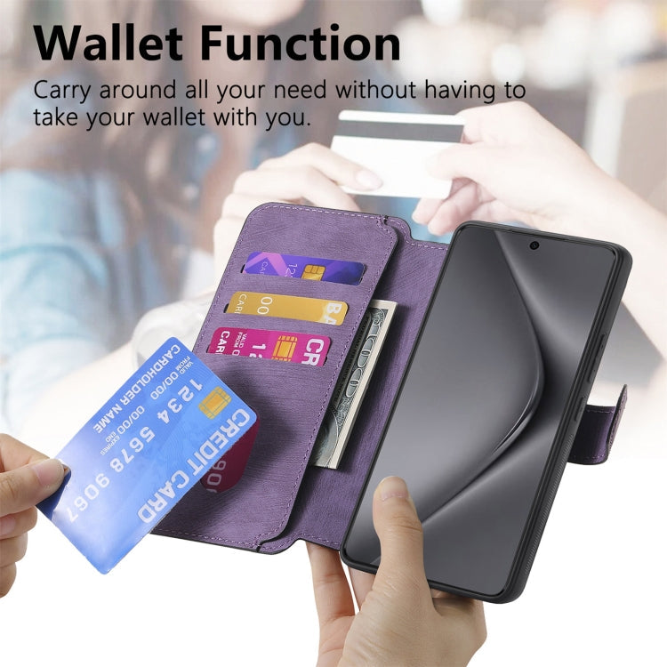 For Huawei Pura 70 CaseNeo MagSafe RFID Anti-theft Retro Leather Phone Case(Purple)
