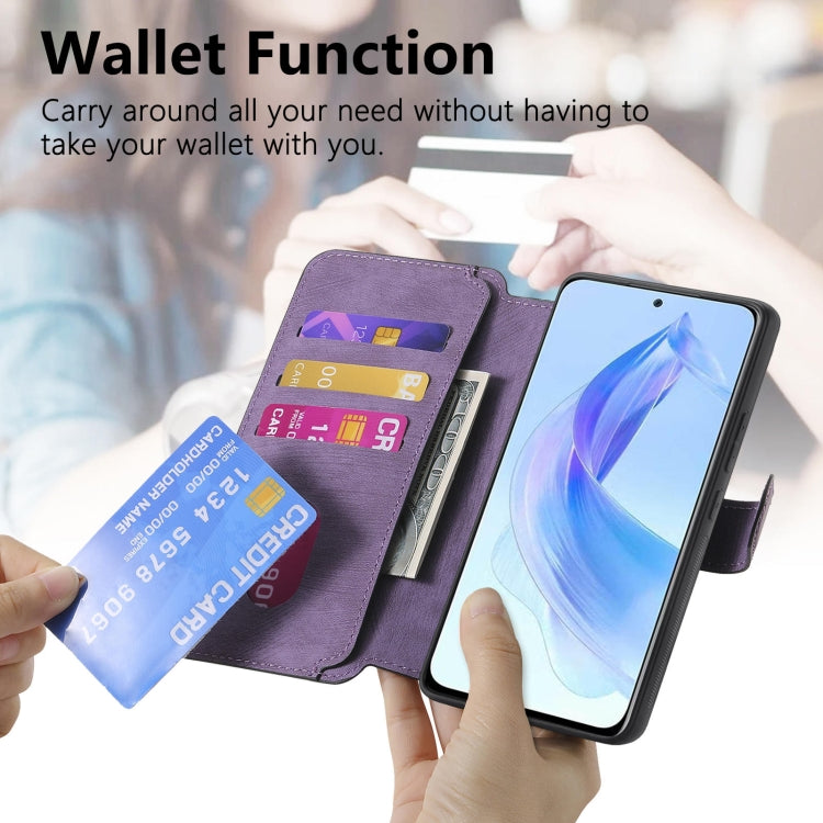 For Honor 90 Lite CaseNeo MagSafe RFID Anti-theft Retro Leather Phone Case(Purple)