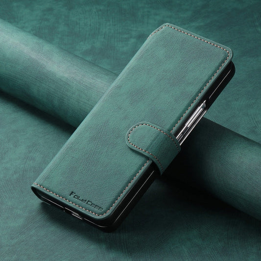 For Samsung Galaxy Z Fold6 CaseNeo MagSafe RFID Anti-theft Retro Leather Phone Case(Green)