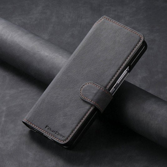 For Samsung Galaxy Z Fold3 CaseNeo MagSafe RFID Anti-theft Retro Leather Phone Case(Black)
