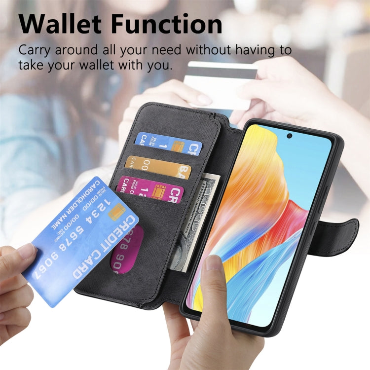 For OPPO A58 4G CaseNeo MagSafe RFID Anti-theft Retro Leather Phone Case(Black)