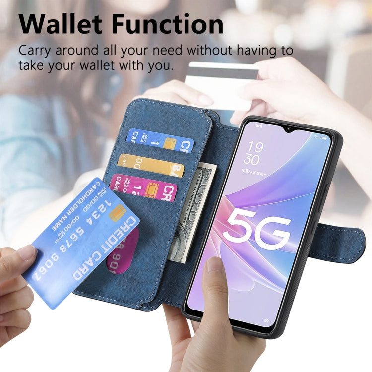 For OPPO A78 5G CaseNeo MagSafe RFID Anti-theft Retro Leather Phone Case(Blue)