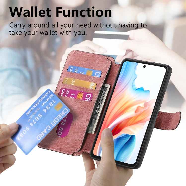 For OPPO A79 5G / A2 5G CaseNeo MagSafe RFID Anti-theft Retro Leather Phone Case(Pink)