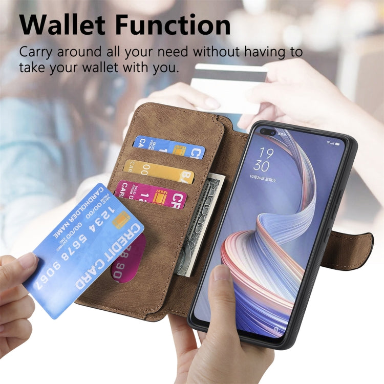 Pour OPPO A92s ÉtuiNeo MagSafe RFID Antivol Rétro Étui de Téléphone en Cuir (Marron)