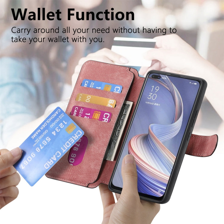 For OPPO A92s CaseNeo MagSafe RFID Anti-theft Retro Leather Phone Case(Pink)
