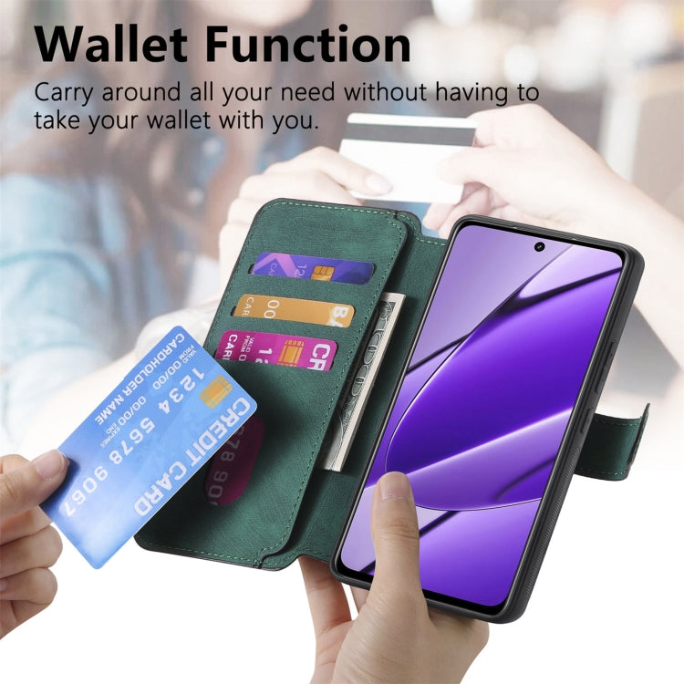 For Realme 11 5G Global / 11X CaseNeo MagSafe RFID Anti-theft Retro Leather Phone Case(Green)