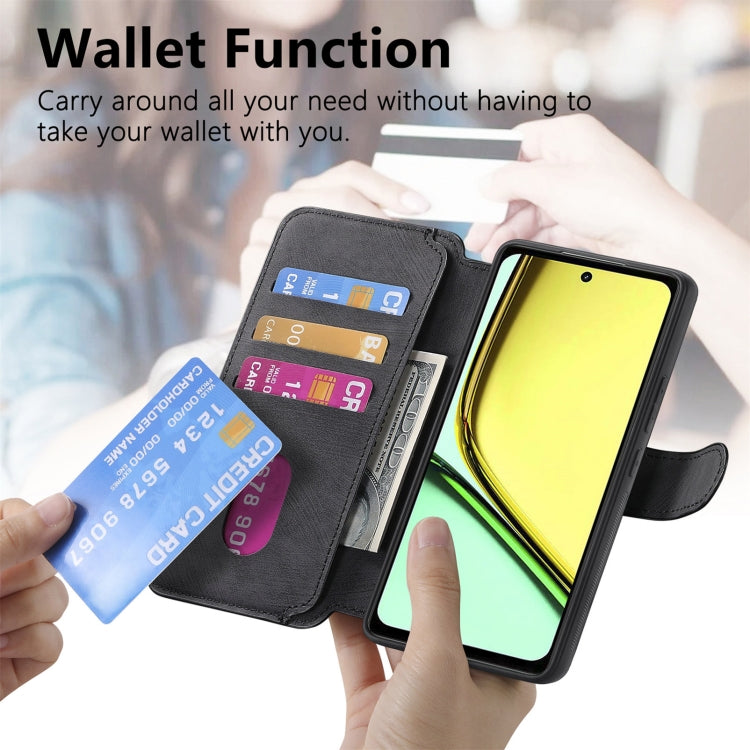 For Realme C67 4G CaseNeo MagSafe RFID Anti-theft Retro Leather Phone Case(Black)