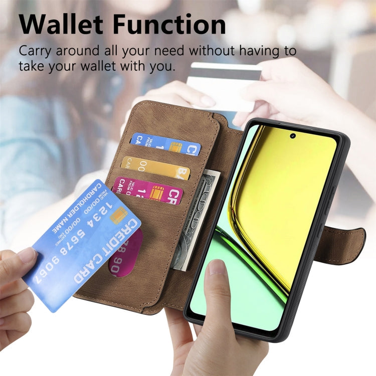 For Realme C67 4G CaseNeo MagSafe RFID Anti-theft Retro Leather Phone Case(Brown)