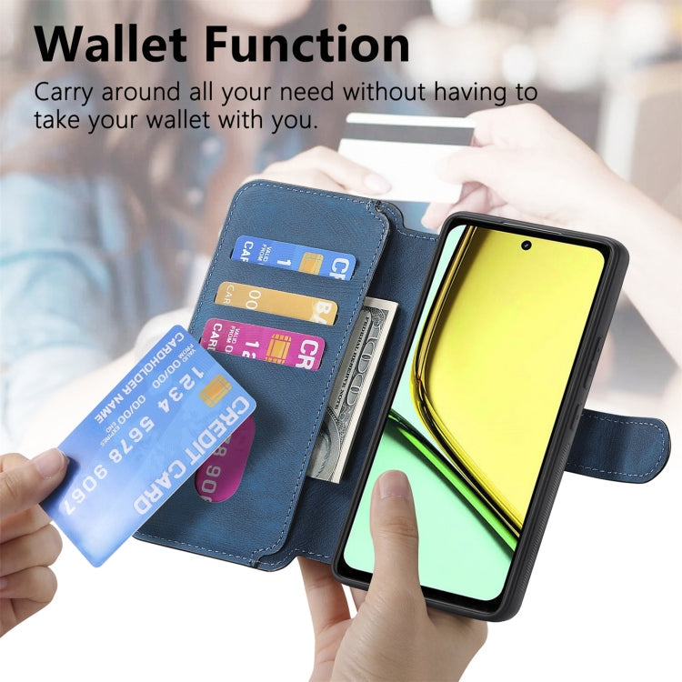For Realme C67 4G CaseNeo MagSafe RFID Anti-theft Retro Leather Phone Case(Blue)