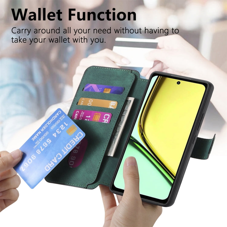 For Realme C67 4G CaseNeo MagSafe RFID Anti-theft Retro Leather Phone Case(Green)