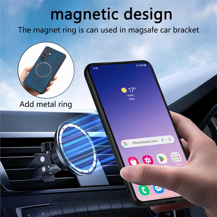 For Galaxy S24 FE 5G CaseNeo MagSafe RFID Anti-theft Retro Leather Phone Case(Blue)