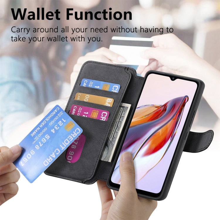 For Redmi 12C CaseNeo MagSafe RFID Anti-theft Retro Leather Phone Case(Black)
