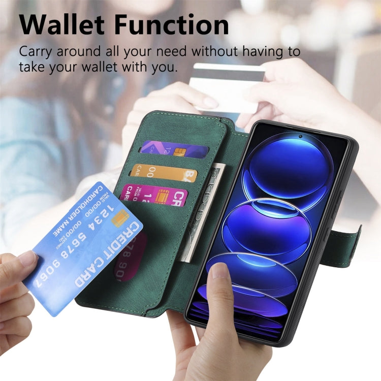 For Redmi Note 12 Pro+ 5G CaseNeo MagSafe RFID Anti-theft Retro Leather Phone Case(Green)