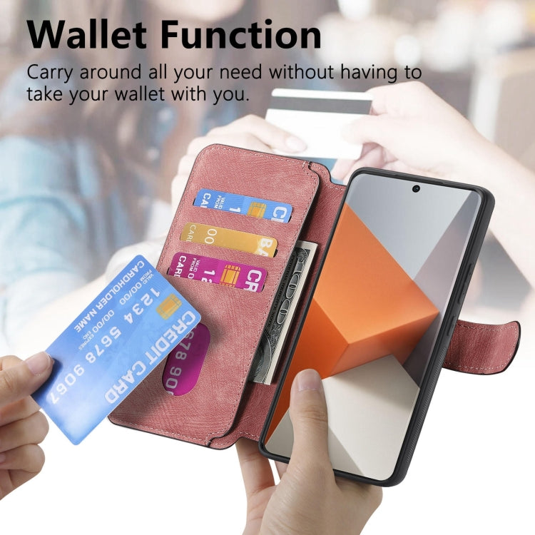 For Redmi Note 13 Pro+ 5G CaseNeo MagSafe RFID Anti-theft Retro Leather Phone Case(Pink)