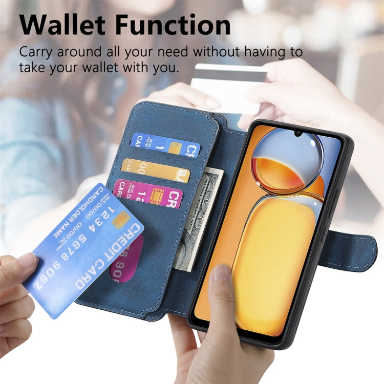 For Xiaomi Poco M6 CaseNeo MagSafe RFID Anti-theft Retro Leather Phone Case(Blue)