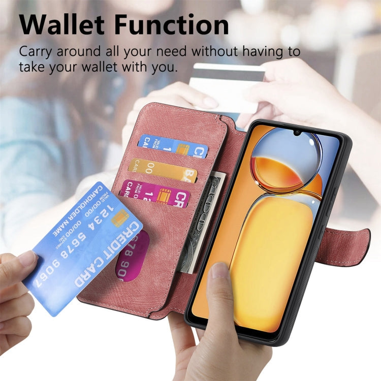For Xiaomi Poco M6 CaseNeo MagSafe RFID Anti-theft Retro Leather Phone Case(Pink)