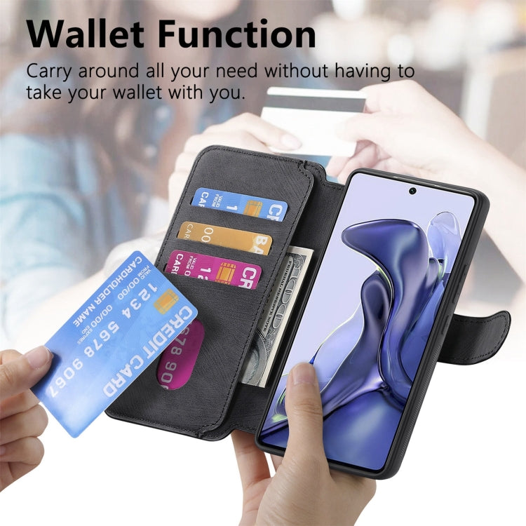 Pour Xiaomi Mi 11T / 11T Pro 5G Étui Neo MagSafe RFID Antivol Étui de Téléphone en Cuir Rétro (Noir)