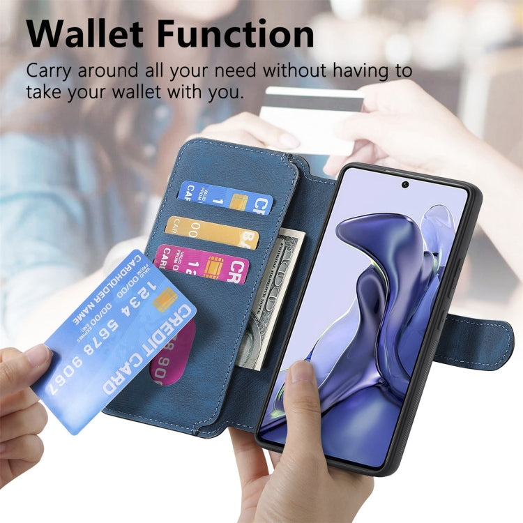 For Xiaomi Mi 11T / 11T Pro 5G CaseNeo MagSafe RFID Anti-theft Retro Leather Phone Case(Blue)