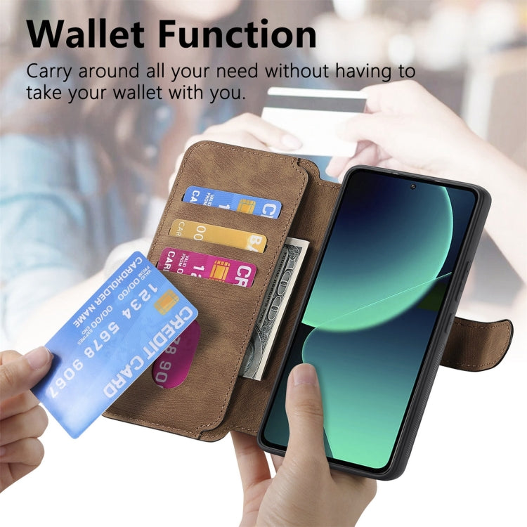Pour Xiaomi 13T / 13T Pro ÉtuiCoque de téléphone en cuir rétro Neo MagSafe RFID anti-vol (marron)