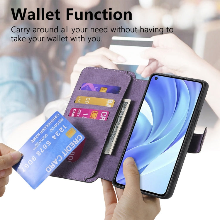 For Xiaomi Mi 11 Lite CaseNeo MagSafe RFID Anti-theft Retro Leather Phone Case(Purple)