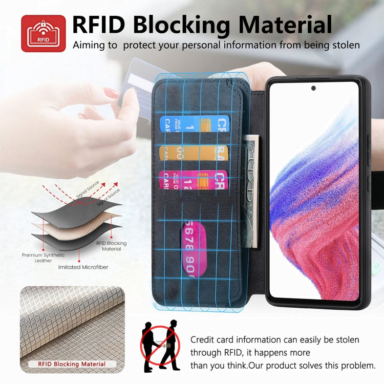 For Galaxy A53 5G CaseNeo MagSafe RFID Anti-theft Retro Leather Phone Case(Black)