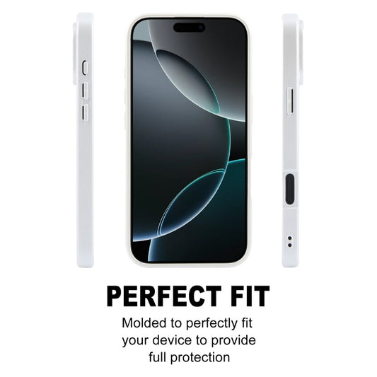 For iPhone 16 Pro Max GEBEI Plain Leather TPU Hybrid PU Phone Case(White)