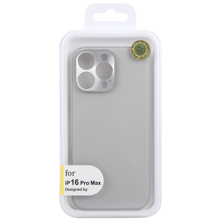 For iPhone 16 Pro Max GEBEI Plain Leather TPU Hybrid PU Phone Case(Grey)