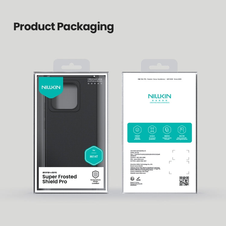 For Xiaomi 14T NILLKIN Frosted Shield Pro PC + TPU Phone Case(Black)