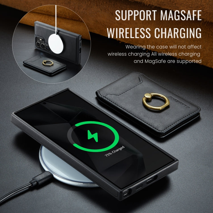 For Samsung Galaxy S24 Ultra 5G MAGKING K1 MagSafe Detachable Wallet RFID Back Cover Phone Case(Black)