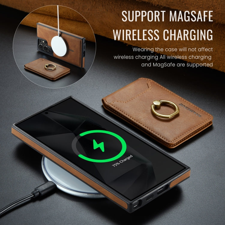 For Samsung Galaxy S24 Ultra 5G MAGKING K1 MagSafe Detachable Wallet RFID Back Cover Phone Case(Brown)