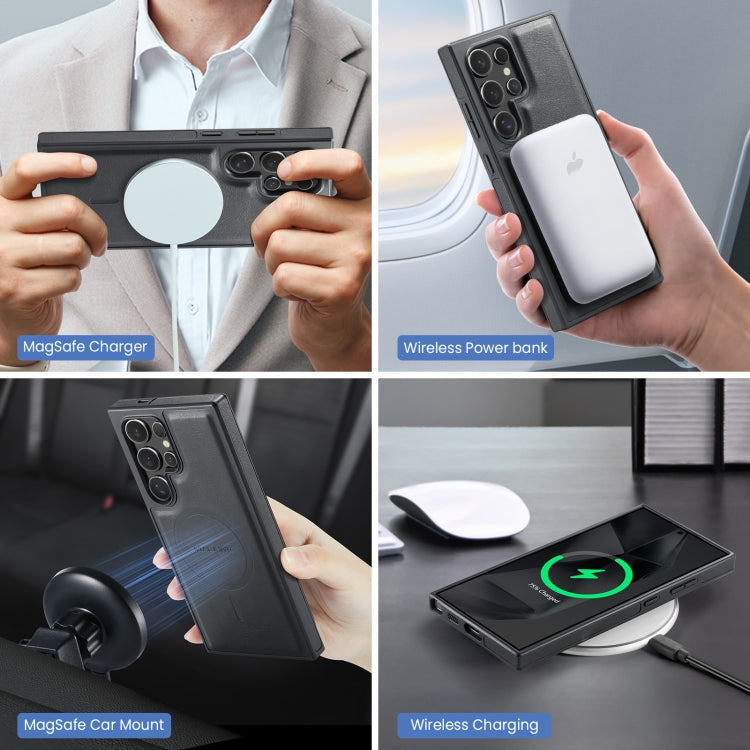 For Samsung Galaxy S24 Ultra 5G MAGKING K2 Series MagSafe RFID Card Bag Detachable Phone Case(Black)