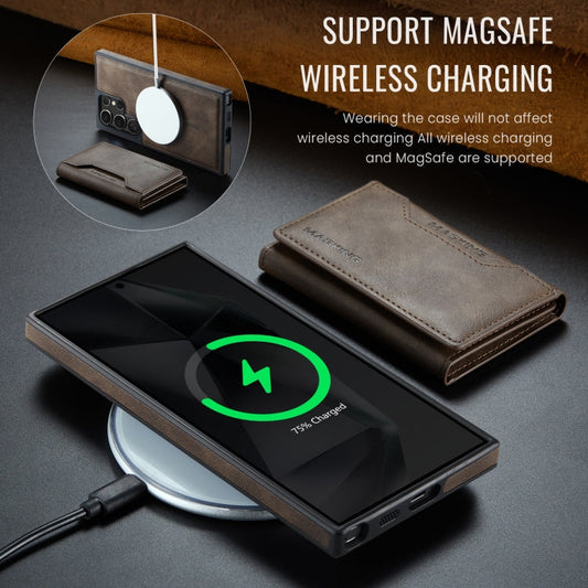 For Samsung Galaxy S24 Ultra 5G MAGKING K2 Series MagSafe RFID Card Bag Detachable Phone Case(Coffee)