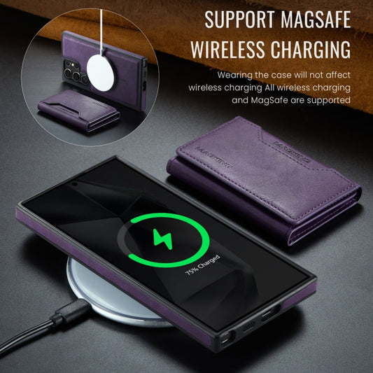 For Samsung Galaxy S24 Ultra 5G MAGKING K2 Series MagSafe RFID Card Bag Detachable Phone Case(Purple)