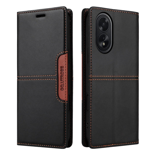 For OPPO A38 4G / A18 GQUTROBE G01 RFID Anti-theft Leather Phone Case(Black)