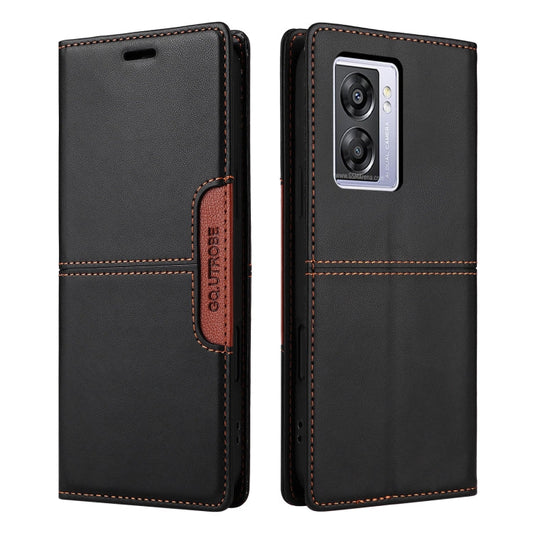 For OPPO A57 5G / A77 5G GQUTROBE G01 RFID Anti-theft Leather Phone Case(Black)