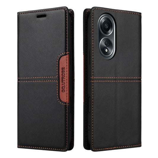 For OPPO A58 4G GQUTROBE G01 RFID Anti-theft Leather Phone Case(Black)