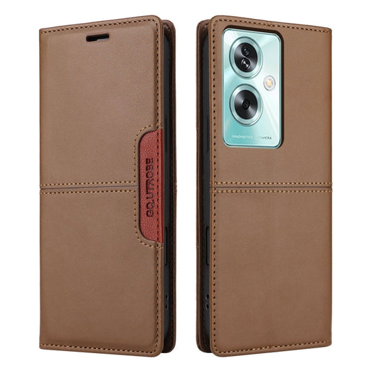 For OPPO A79 5G GQUTROBE G01 RFID Anti-theft Leather Phone Case(Brown)