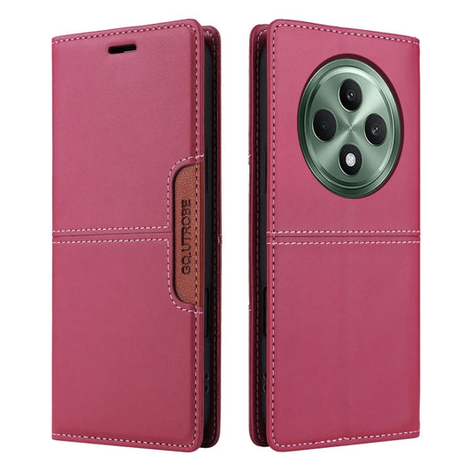 For OPPO Reno12 F 5G GQUTROBE G01 RFID Anti-theft Leather Phone Case(Red)
