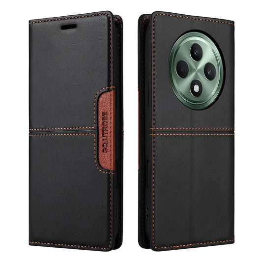 For OPPO Reno12 F 5G GQUTROBE G01 RFID Anti-theft Leather Phone Case(Black)
