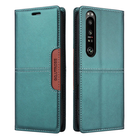 For Sony Xperia 1 III GQUTROBE G01 RFID Anti-theft Leather Phone Case(Green)