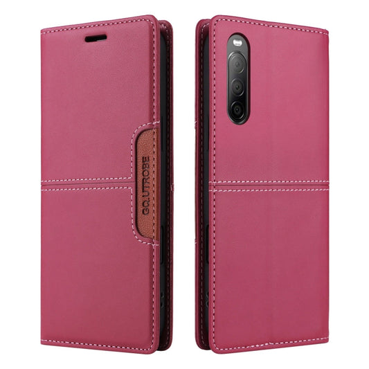 For Sony Xperia 10 II GQUTROBE G01 RFID Anti-theft Leather Phone Case(Red)