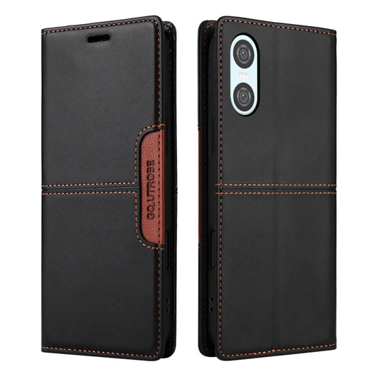 For Sony Xperia 10 VI GQUTROBE G01 RFID Anti-theft Leather Phone Case(Black)