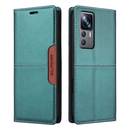 For Xiaomi 12T / 12T Pro GQUTROBE G01 RFID Anti-theft Leather Phone Case(Green)