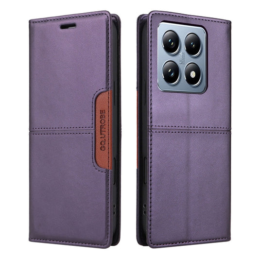 For Xiaomi 14T Pro GQUTROBE G01 RFID Anti-theft Leather Phone Case(Purple)
